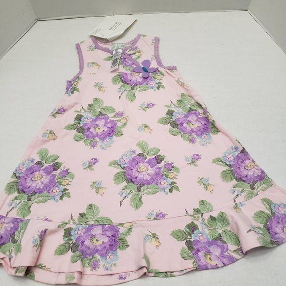New BabyB. Lulu Girls Floral Sleeveless Purple Lavender Pink Flower Dress 4